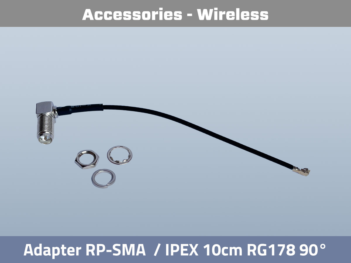 RP-SMA zu IPEX Adapter, 10cm Kabel, 90° abgewinkelt