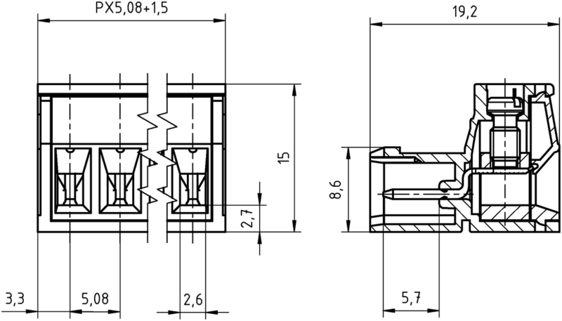 PTR Steckverbinder AKZ950 6pol RM5,08 50950067028E