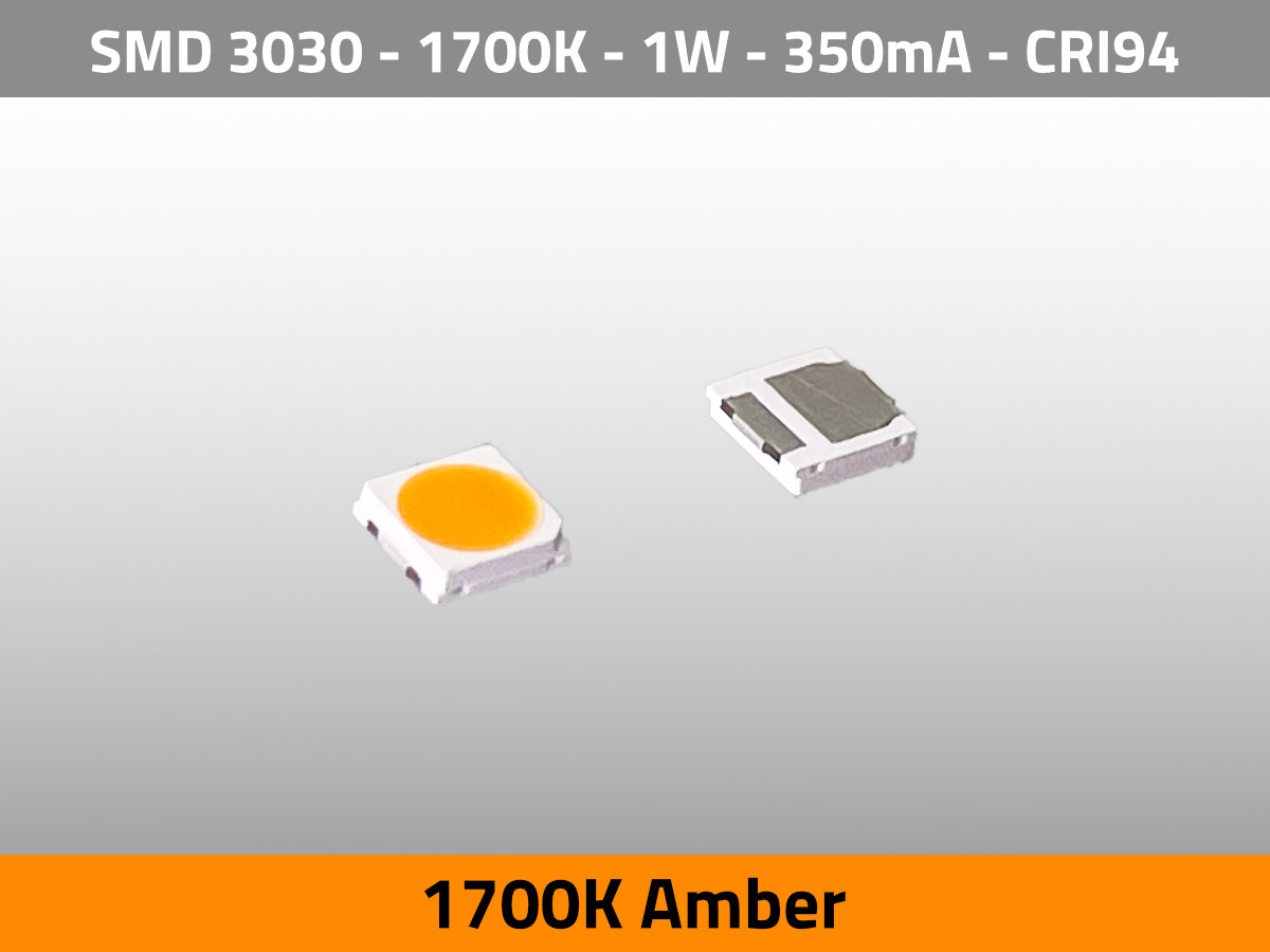 LED SMD 3030 1700K CCT 3V 1W 350mA 75lm CRI94 TLCI85 — Isometrie