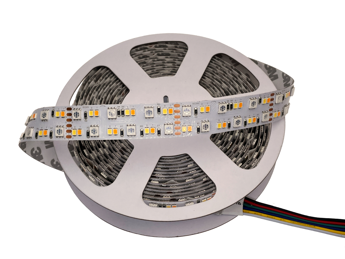 LED Streifen CCT+RGB 2500K-6000K 24V 50W/m CRI96 TLCI97 — Draufsicht