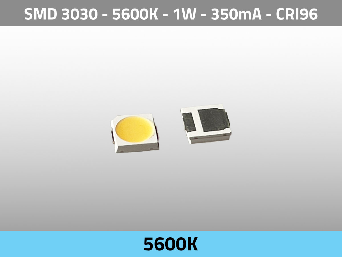 LED SMD 3030 5600K CCT 3V 1W 350mA CRI95 TLCI99 — Isometrie