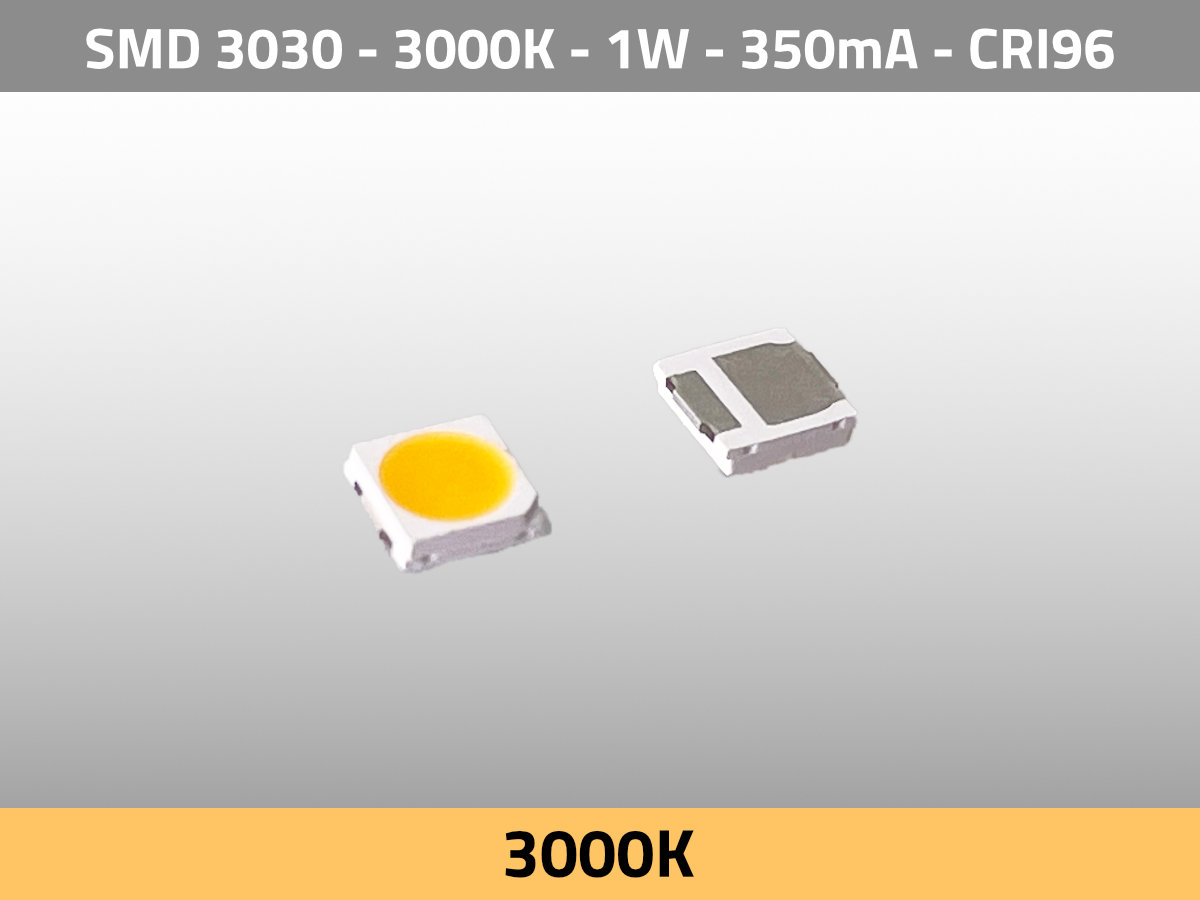 LED SMD 3030 3000K CCT 3V 1W 350mA 120lm CRI95 TLCI95 — Isometrie