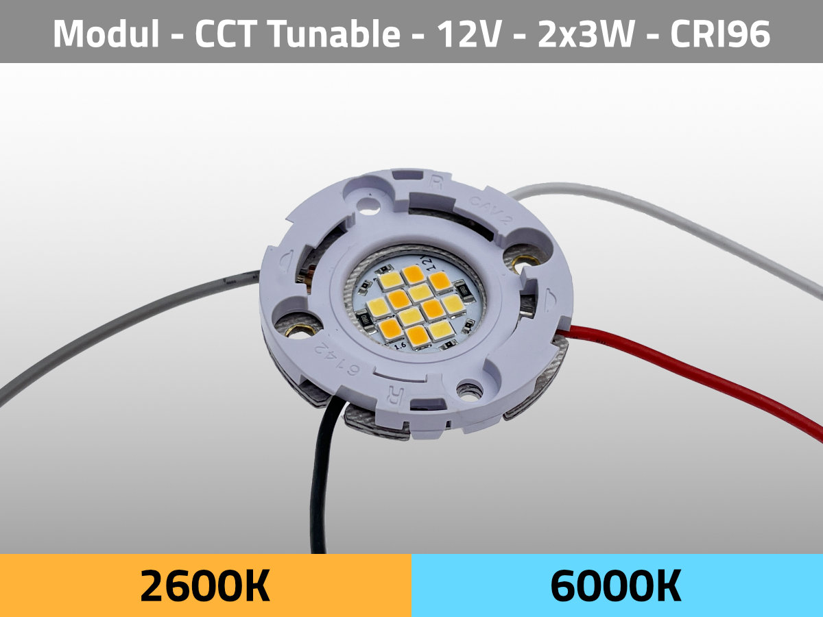 LED Modul COB12 12V 2x3W 2600K 6000K CCT Tunable CRI96 TLCI95 — Isometrie