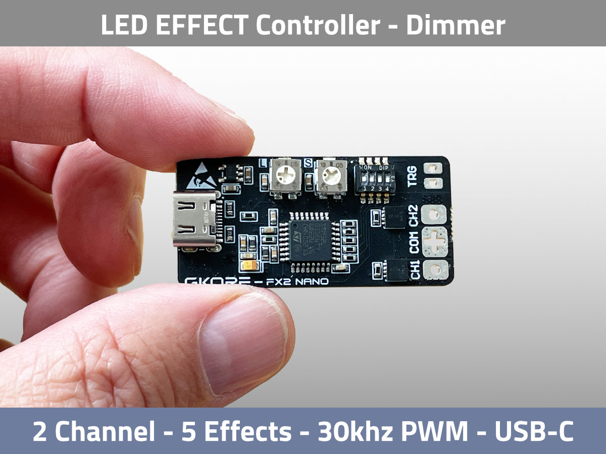 GKORE FX2 nano 2ch LED Effekt Dimmer USB-C — Seitenansicht