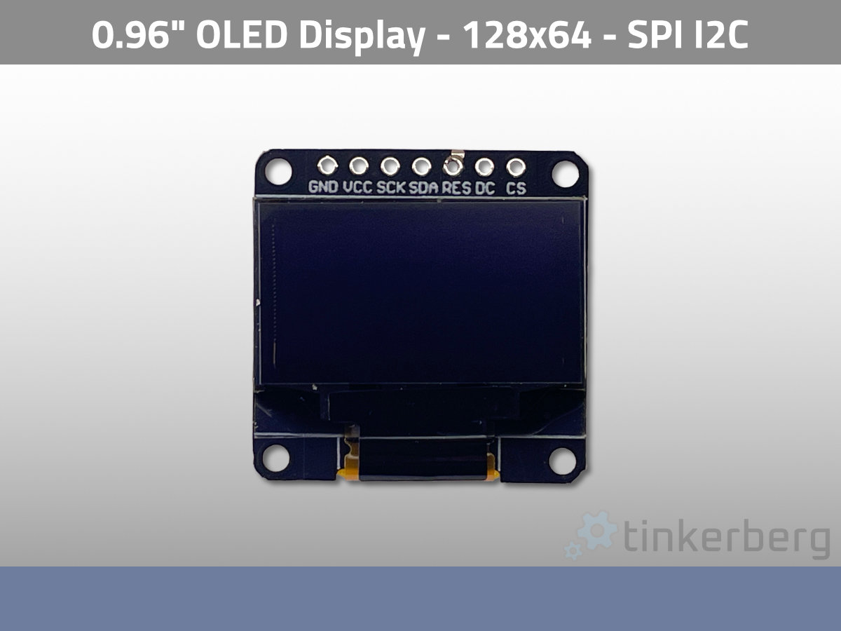0.96 OLED Modul 128x64 Pixel Weiß - I2C/SPI 7 Pin-out