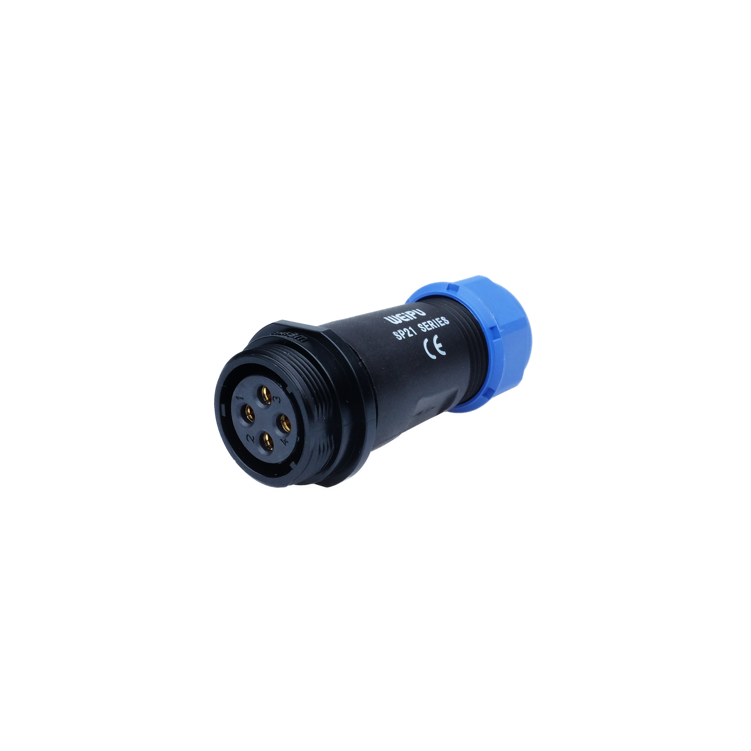 WEIPU Steckverbinder SP2111/S4II-1N 4pol IP68 Wasserdicht Weiblich — Frontansicht
