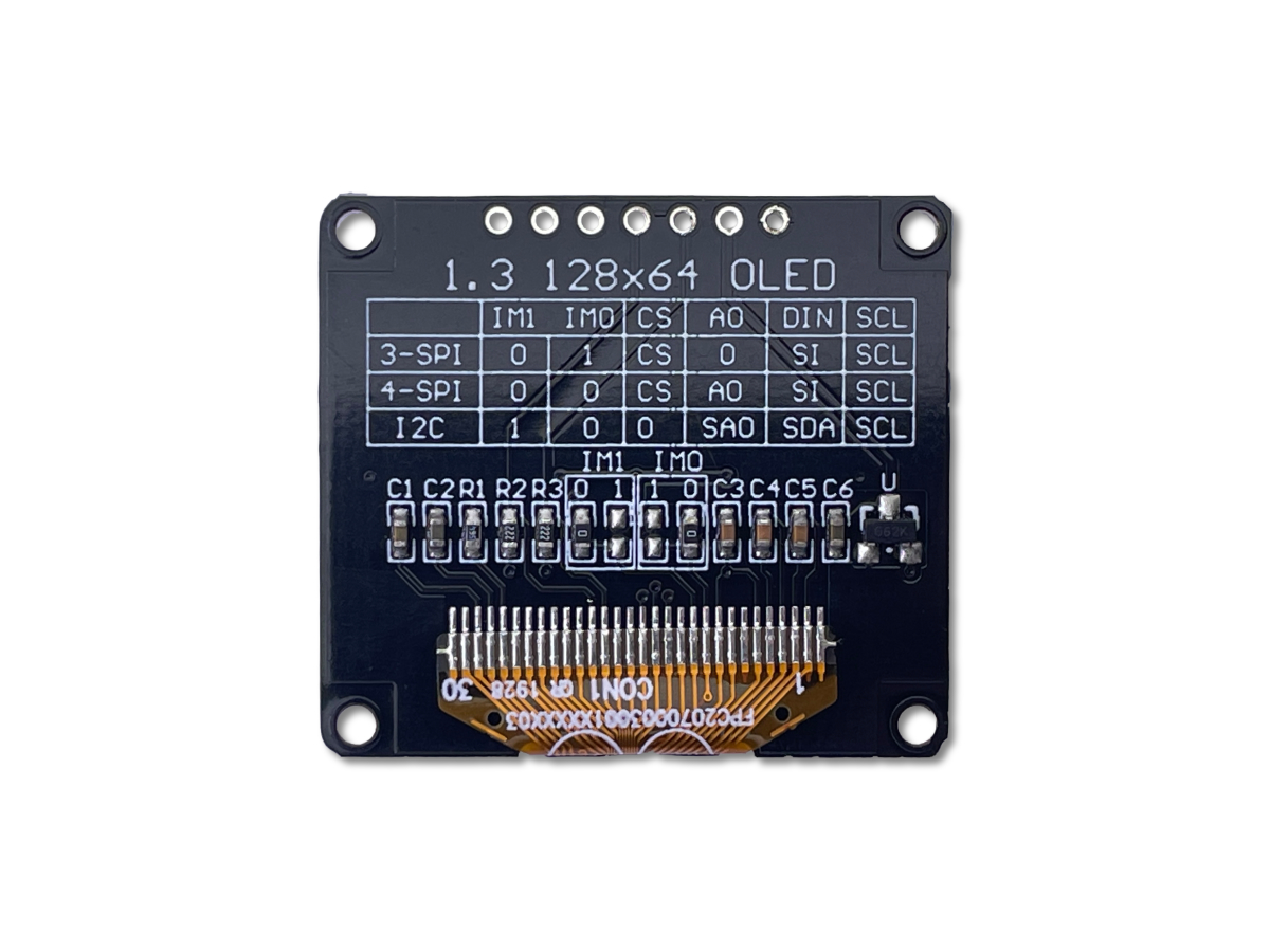 OLED 1.3" 128x64 Pixel - Rückansicht