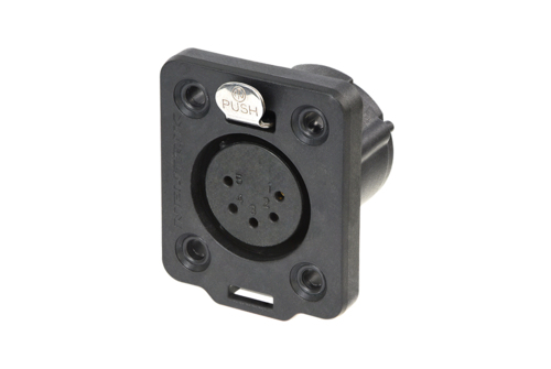 NEUTRIK XLR5 NC5FDX-TOP Einbaubuchse Weiblich IP65 schwarz — Draufsicht