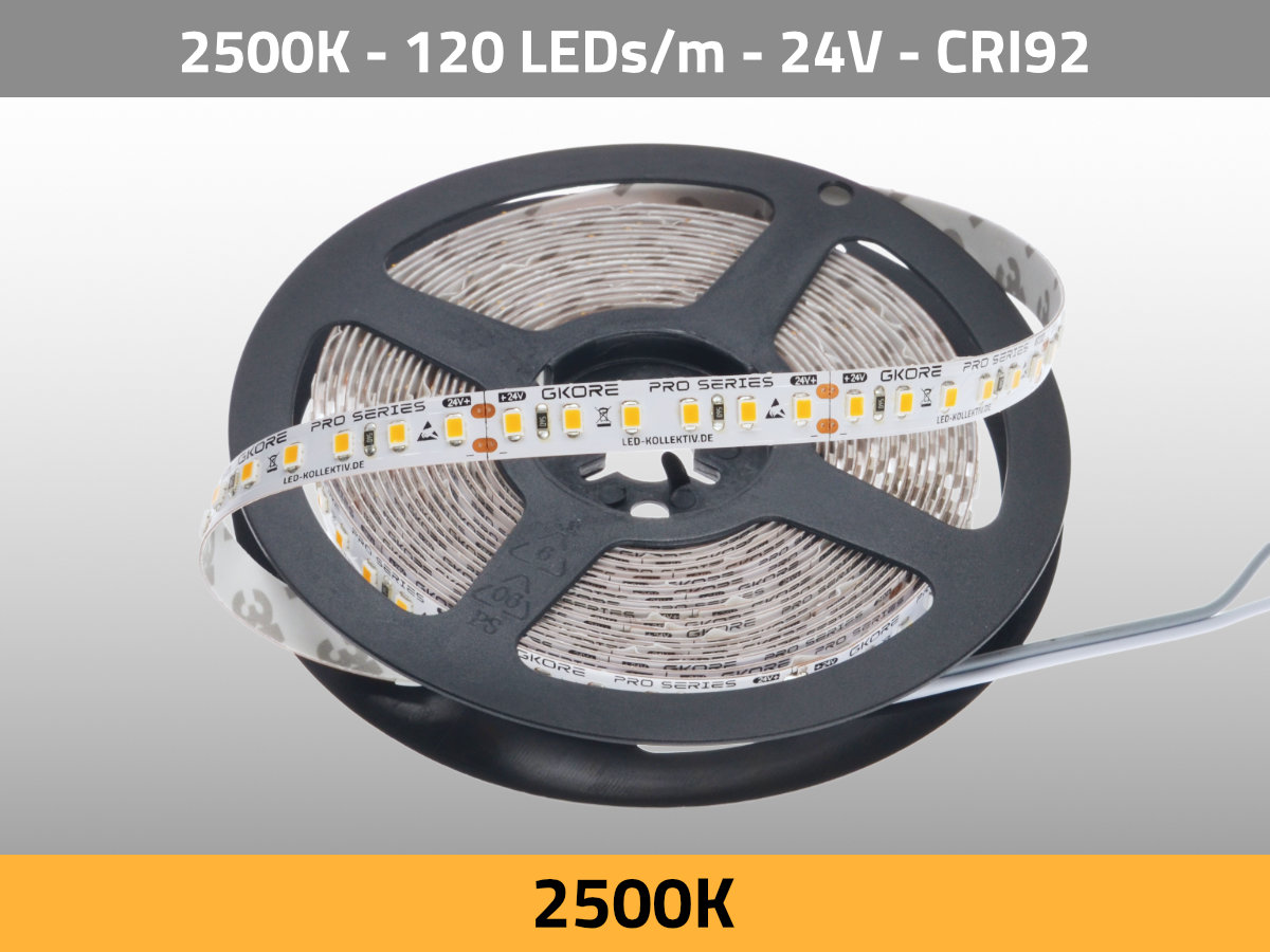 LED Streifen Kunstlicht 2500K 24V 26W/m 120LEDs/m CRI92