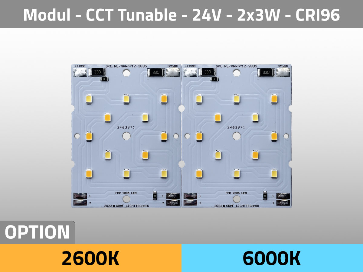 LED Modul ARRAY12 CCT 2600K & 6000K 24V 6W CRI96 TLCI96
