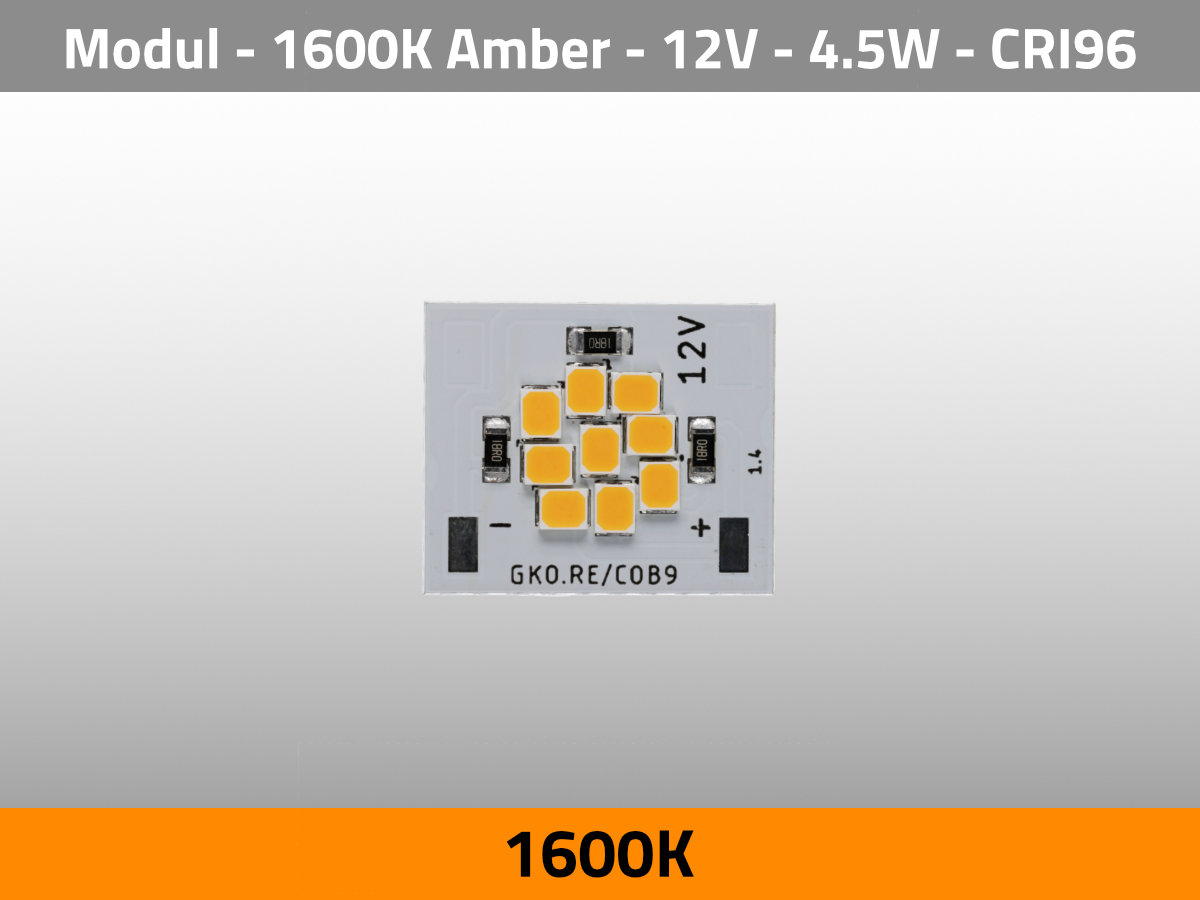 LED Modul COB9 12V 4,5W 1600K AMBER CRI96