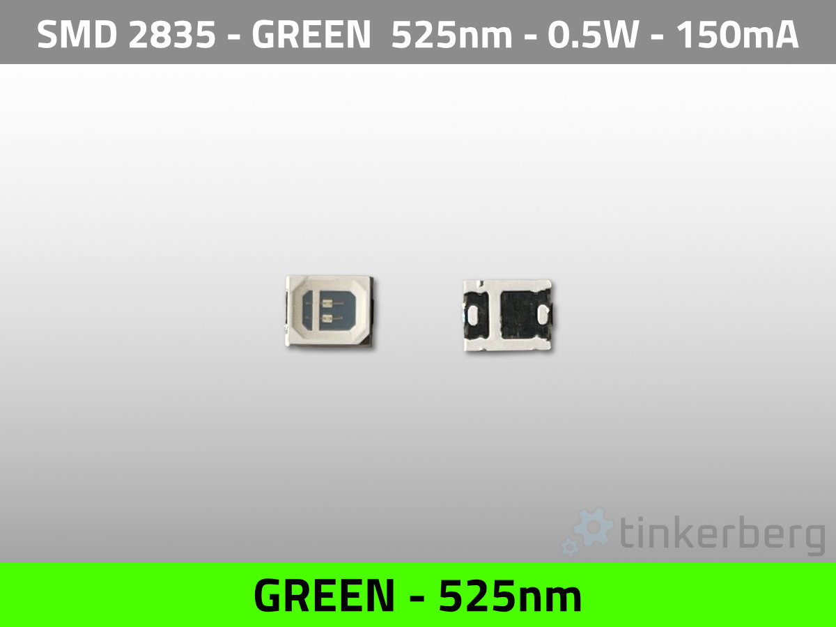 LED SMD 2835 Grün 525nm 3V 0.5W 150mA 45lm