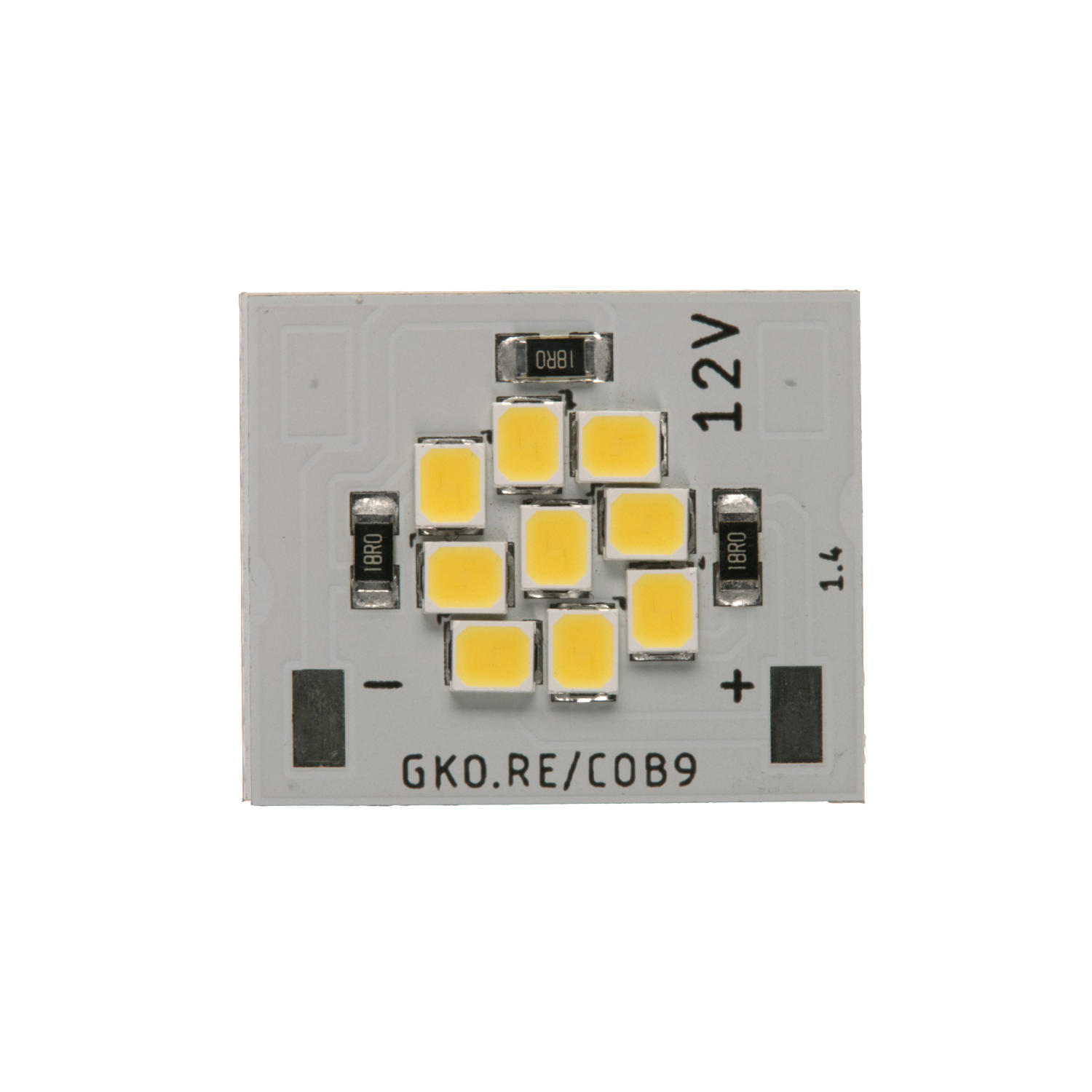LED Modul COB9 12V 4,5W 6000K CRI98 TLCI98 — Draufsicht