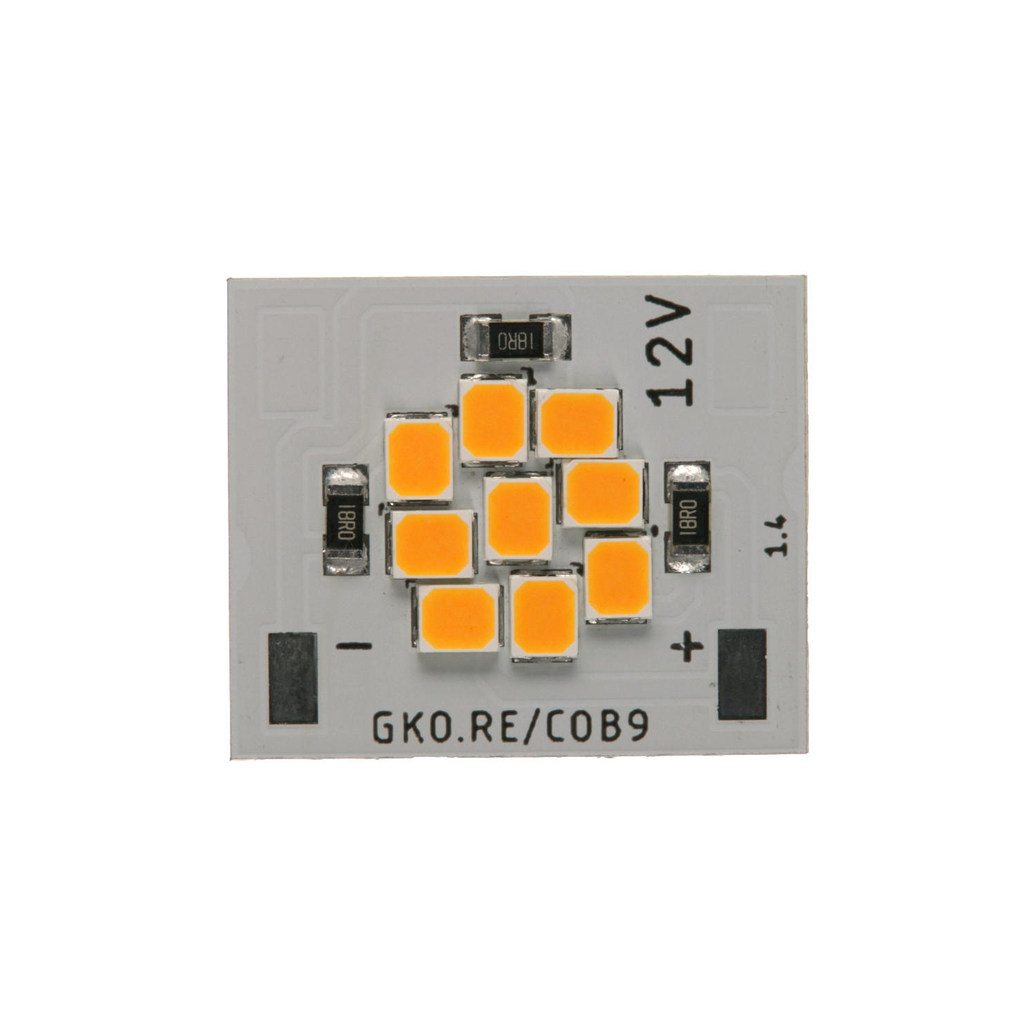 LED Modul COB9 12V 4,5W 1600K AMBER CRI96 — Draufsicht