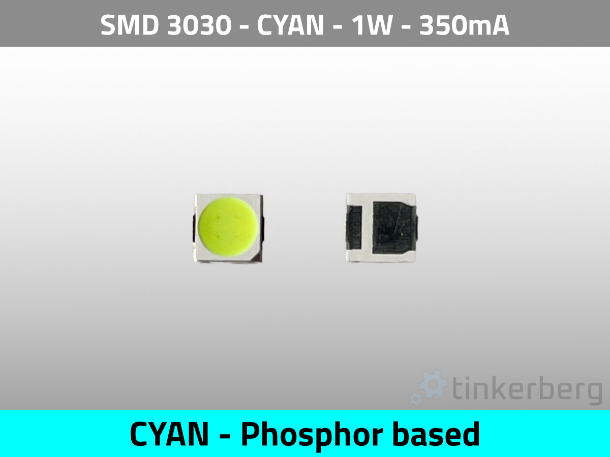 LED SMD 3030 Cyan 500nm 3V 1W 350mA 175lm