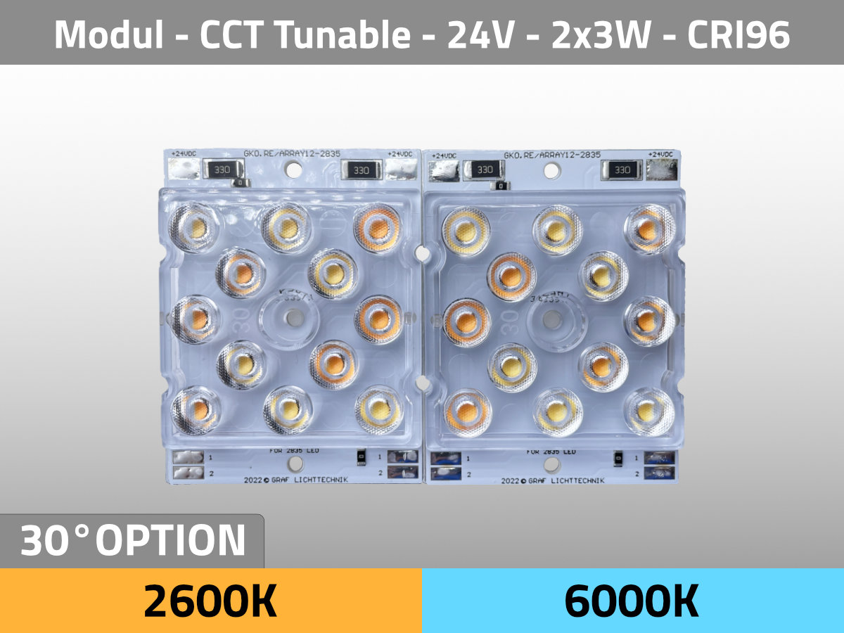 LED Modul ARRAY12 CCT 2600K & 6000K 24V 6W CRI96 TLCI96