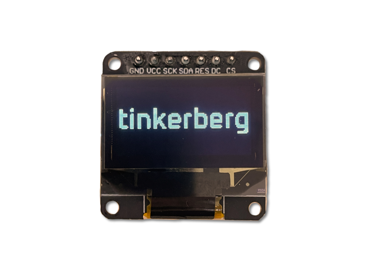 0.96 OLED Modul 128x64 Pixel Weiß - I2C/SPI 7 Pin-out - Produktfoto - Test