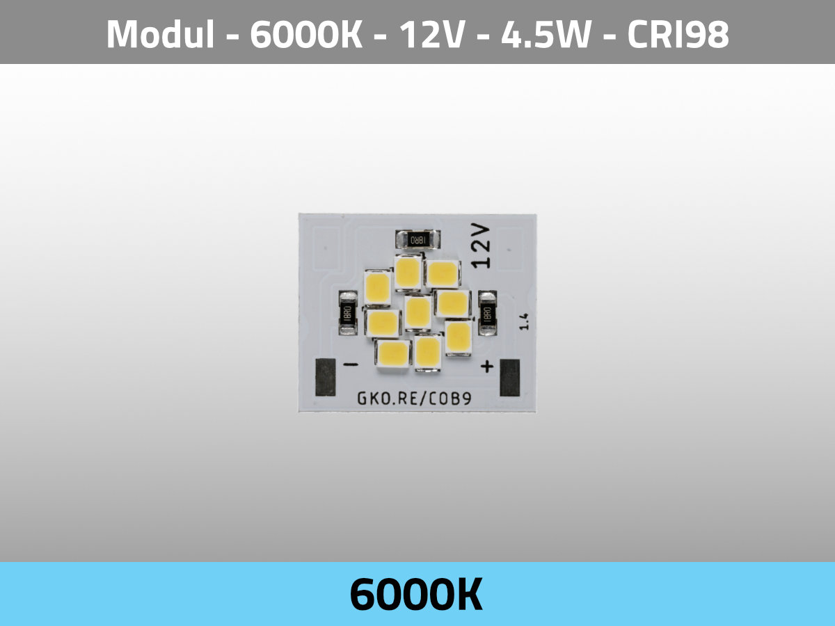 LED Modul COB9 12V 4,5W 6000K CRI98 TLCI98