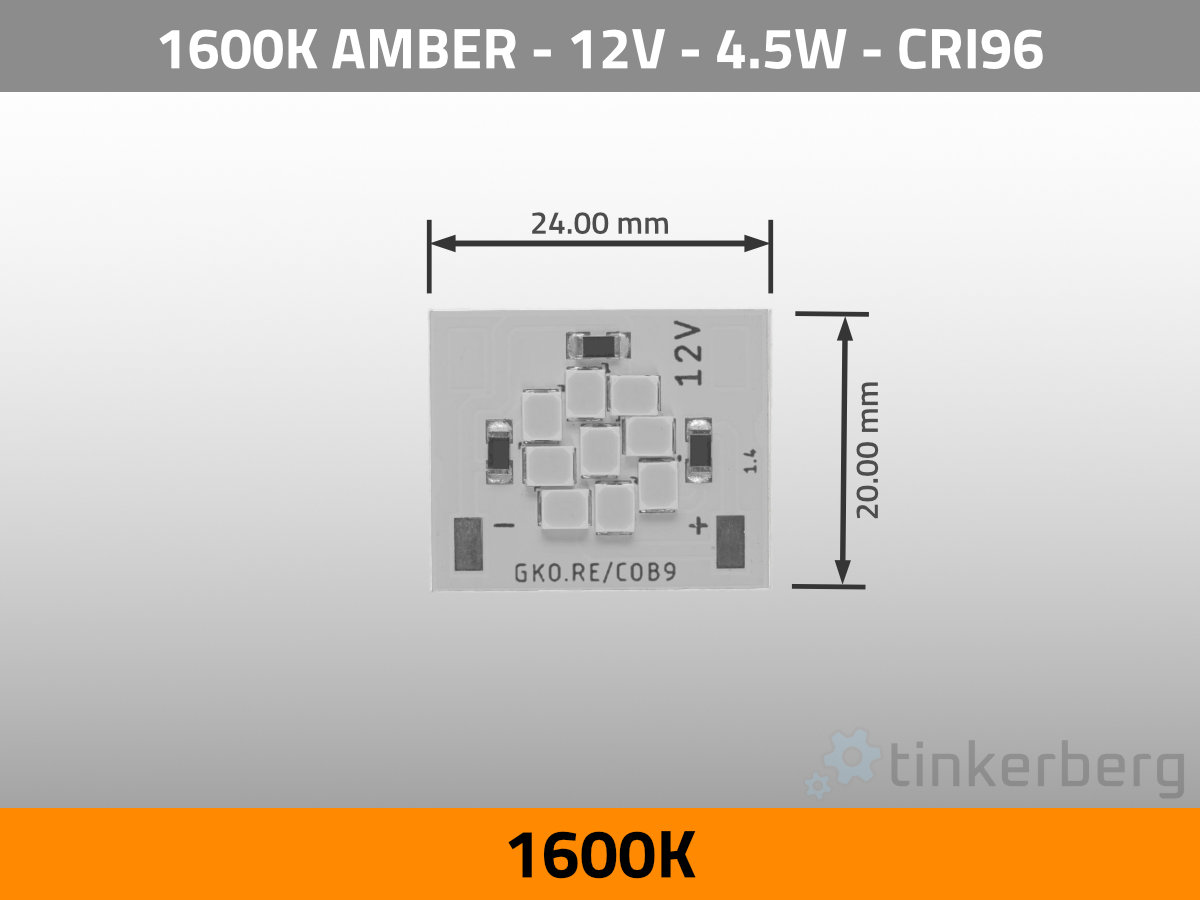 LED Modul COB9 12V 4,5W 1600K AMBER CRI96