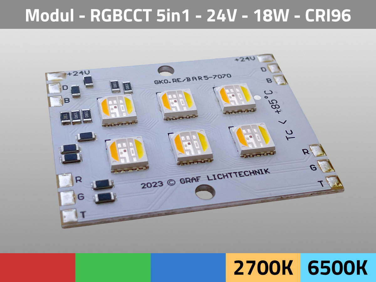 LED Modul BAR5-7070 RGB CCT 2700K 6500K 24V 19W — Isometrie