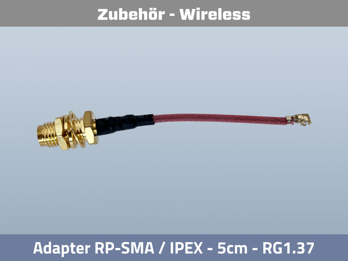 RP-SMA zu IPEX Adapter 5cm RG 1.37 — Draufsicht