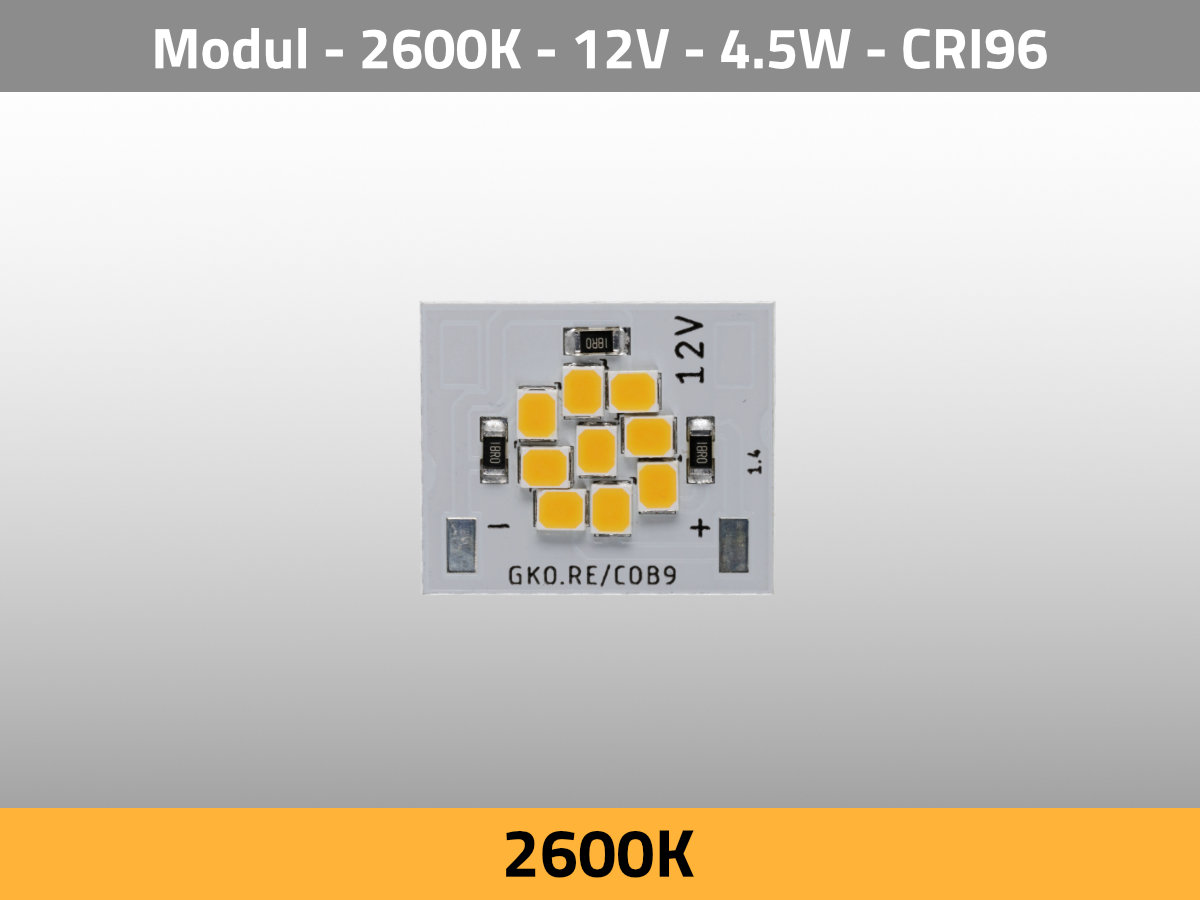 LED Modul COB9 12V 4,5W 2600K CRI96 TLCI95