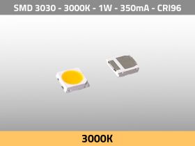LED SMD 3030 3000K CCT 3V 1W 350mA 120lm CRI95 TLCI95